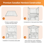 6000W Outdoor Traditional Steam Sauna With Fragrant Cedar Wood