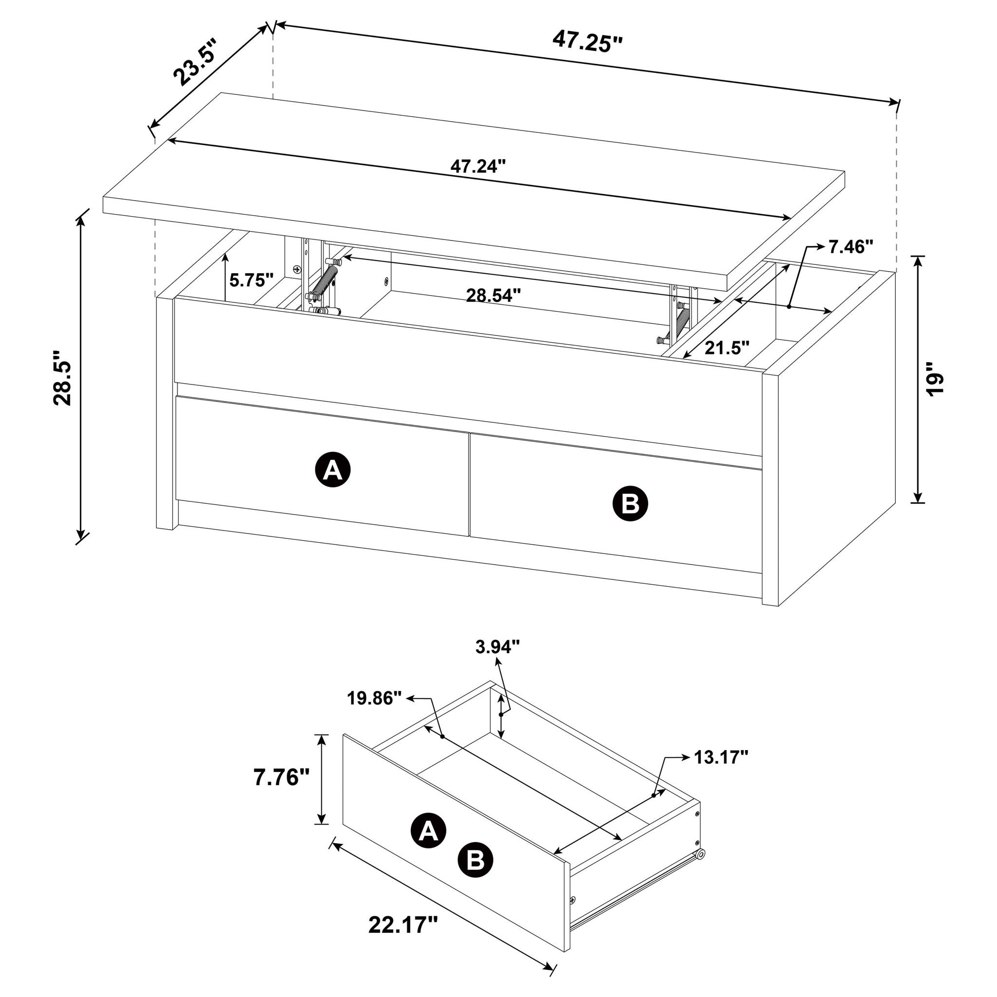 Canyon - Lift Top Coffee Table Set