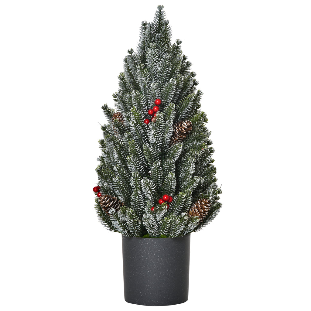 HOMCOM 18" Tall Unlit Miniature Snow-Flocked Tabletop Christmas Tree