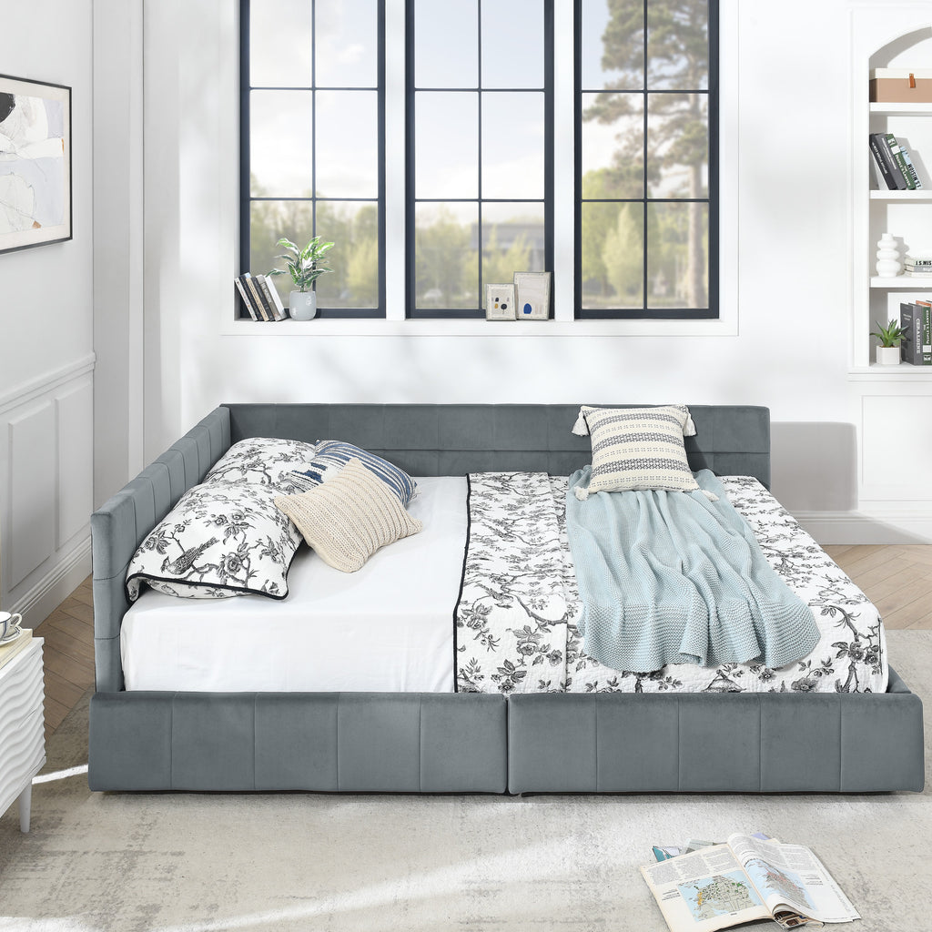 Queen Size Storage Upholstered Tufted Bed Frame