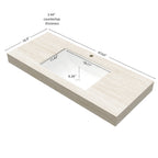 48" MURI Roma Travertine-Pattern Countertop and Undermount Basin