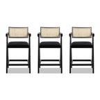 Milan 25.5" Modern Resin Webbing Back Bar Stool Set of 3