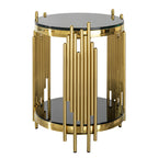 Luxury Round End Table with 2-Tier
