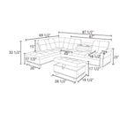 Reversible L-Shaped Sectional Couch with Storage Ottoman