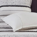 Cotton Printed Comforter Set with Trims - Black/White King/Cal King