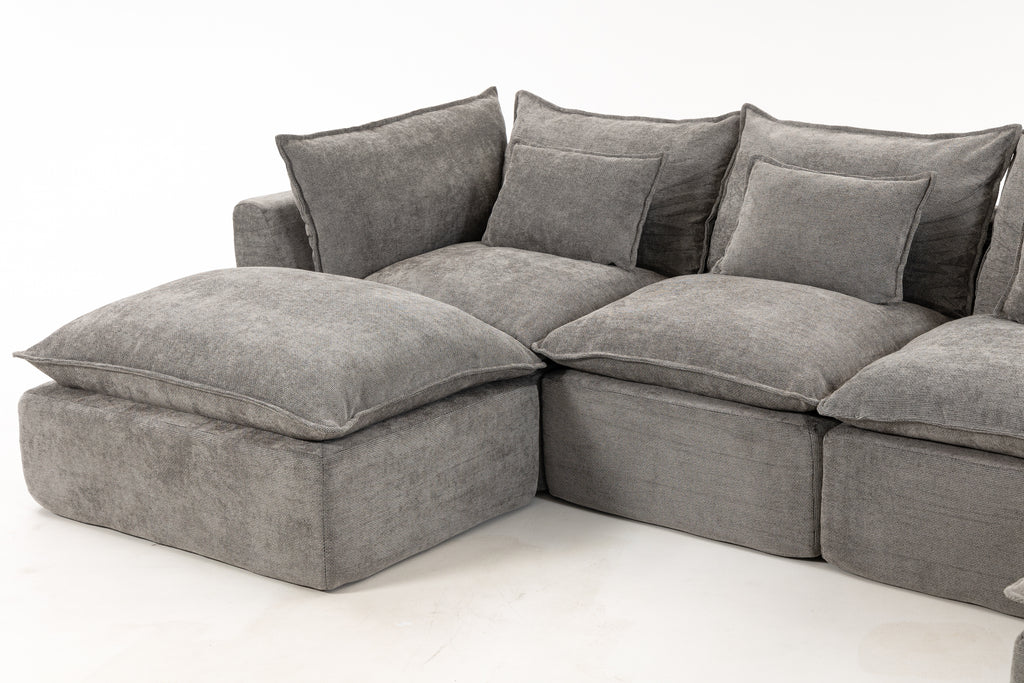 129.8" Cloud Couch Oversized Modular Sectional Sofa