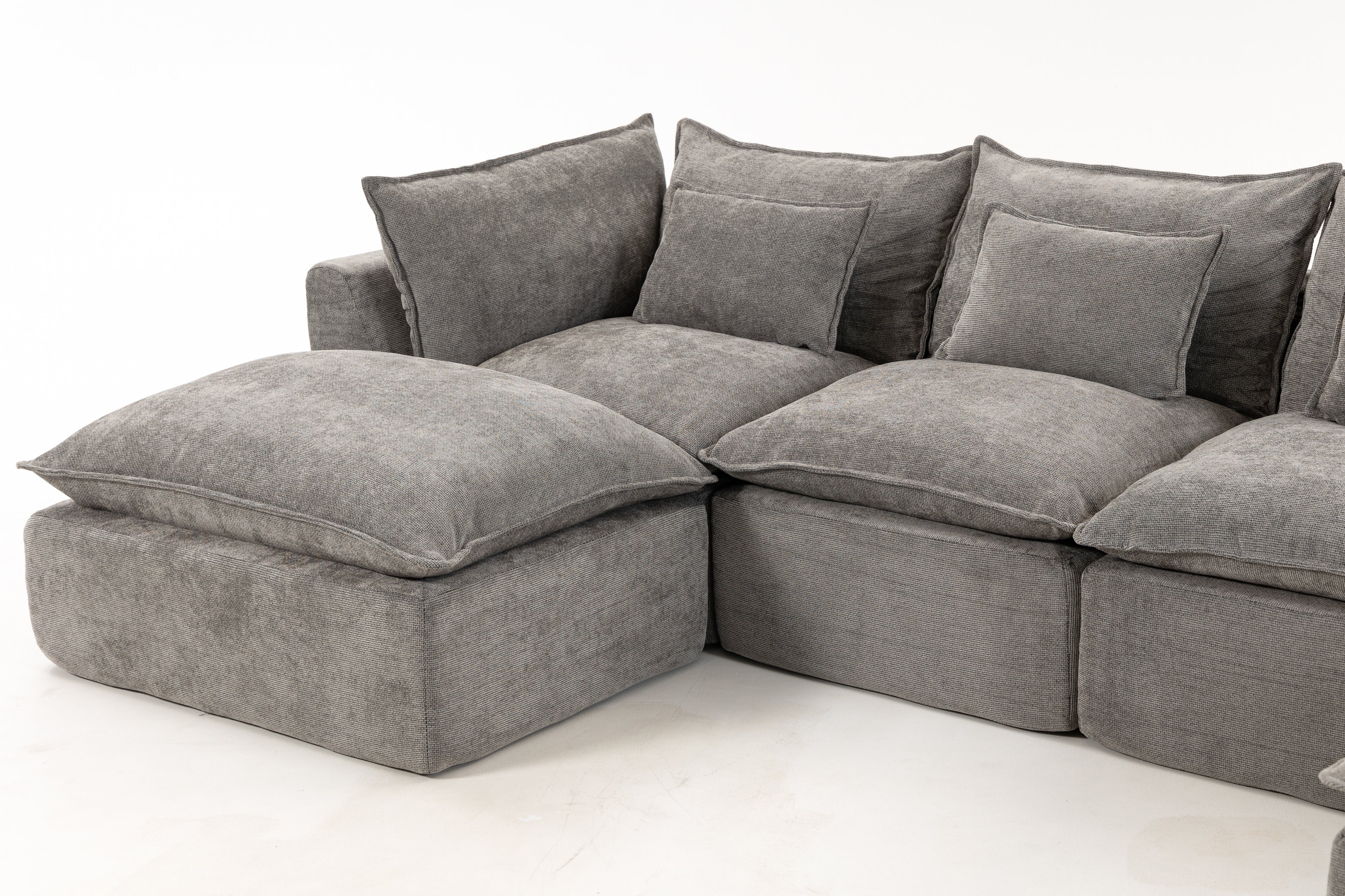 129.8" Cloud Couch Oversized Modular Sectional Sofa