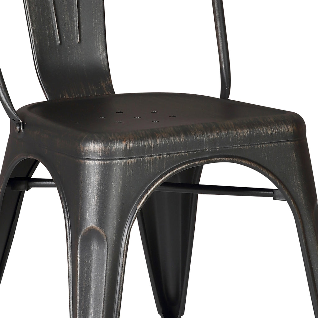 Set of 4 Stackable Metal Dining Chairs