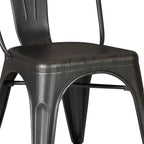 Set of 4 Stackable Metal Dining Chairs