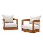 Set of 2 Premium Acacia Wood Outdoor Club Chair