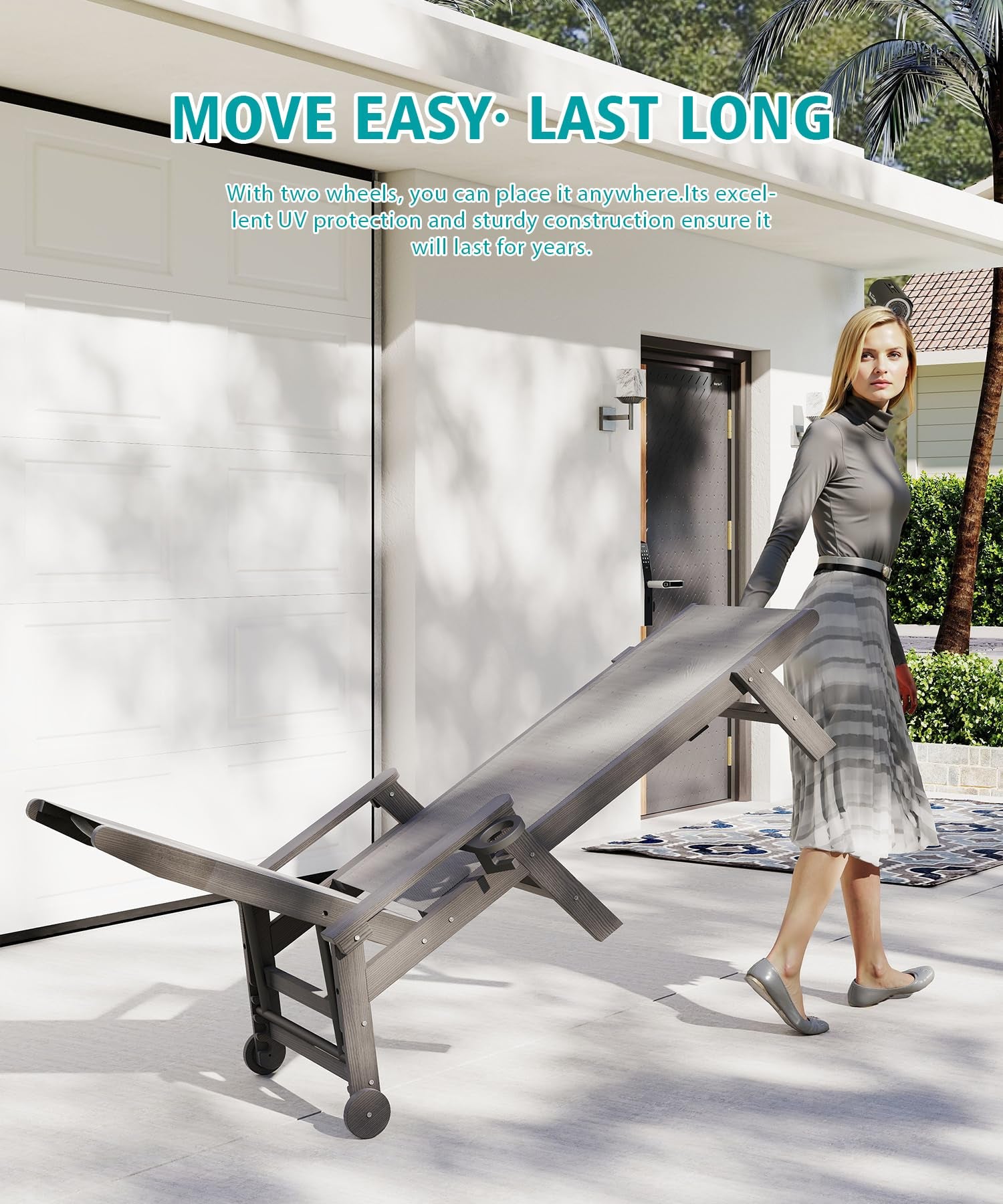 HDPE Chaise Lounge Outdoor Chair
