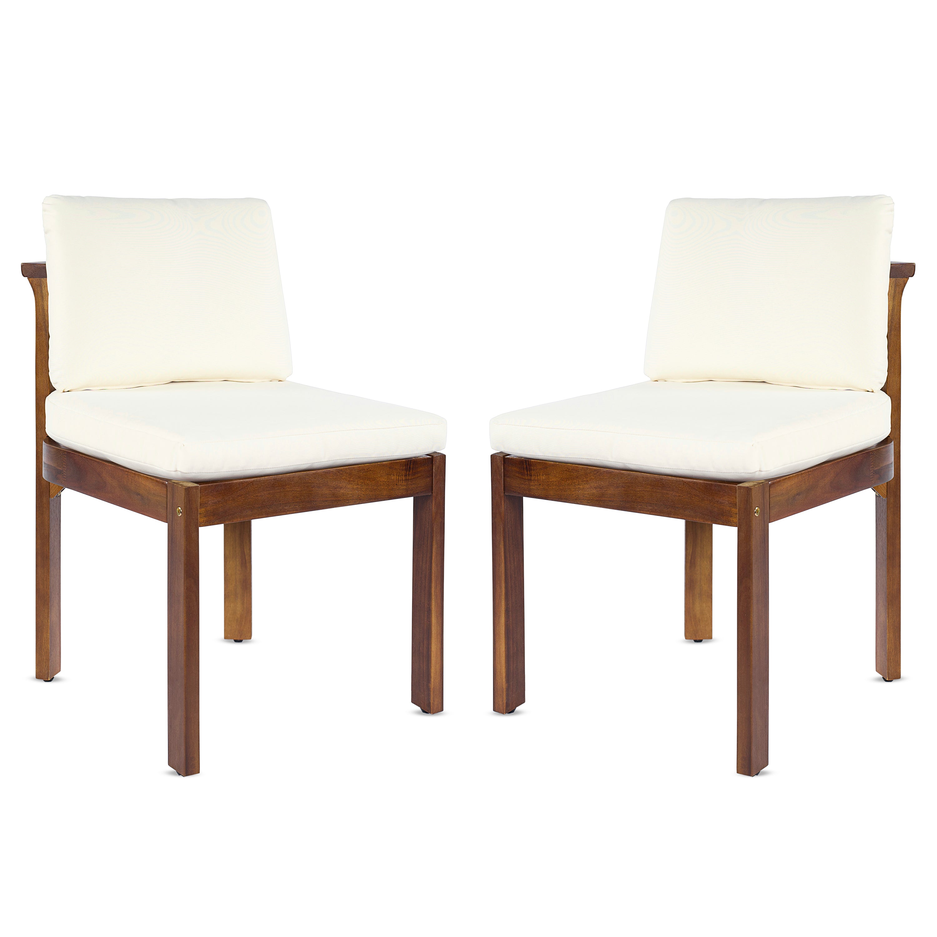 Acacia Wood Outdoor Dining Chair Set of 2
