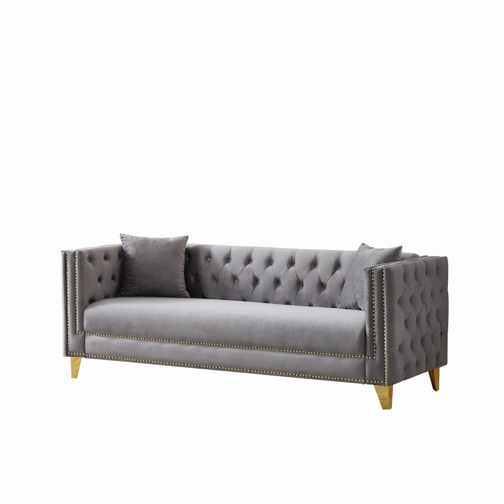 80" Chesterfield Velvet Sofa