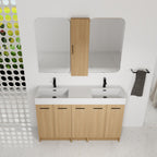 60" Double Sink Bathroom Vanity Set with Tall Cabinet