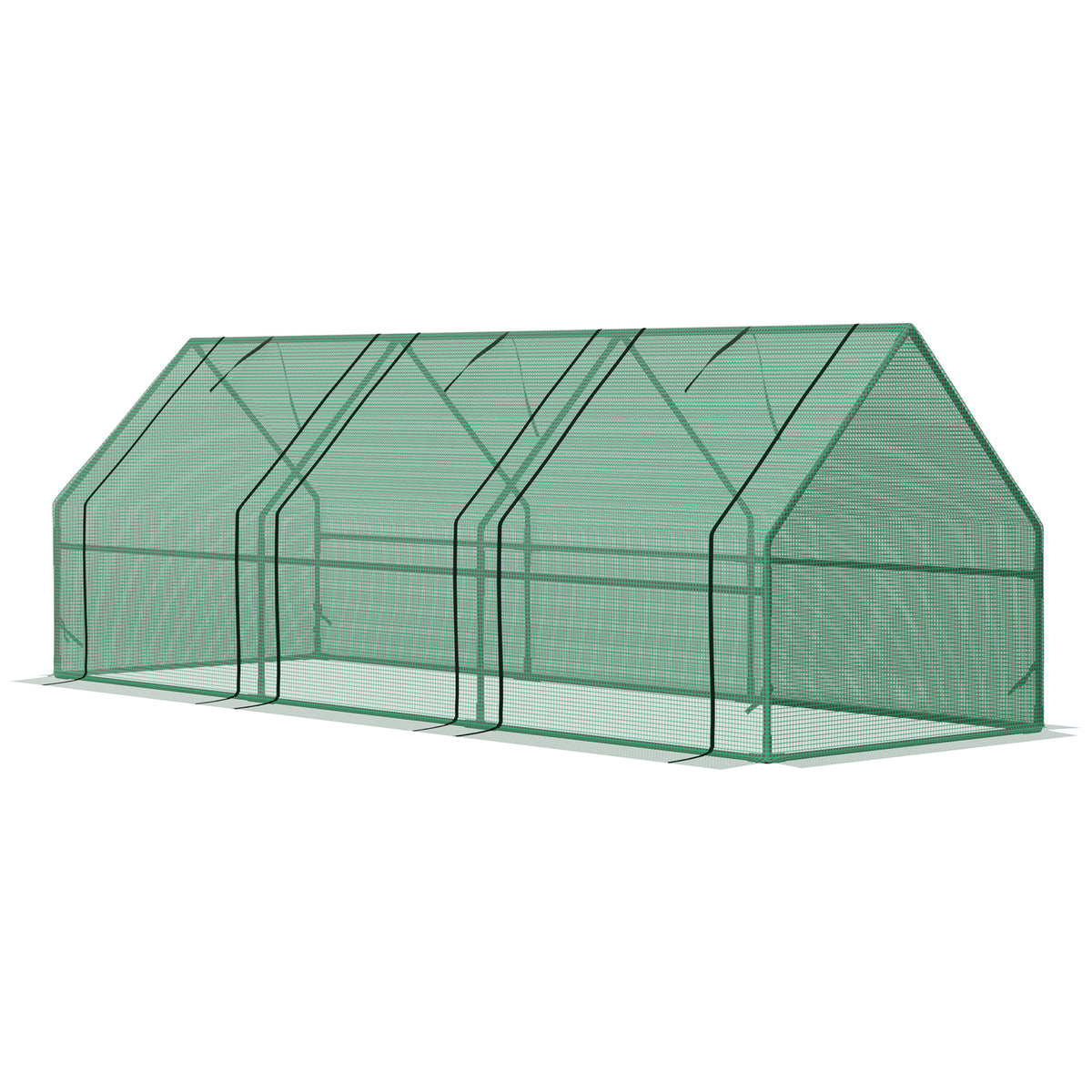 Outsunny 9' x 3' x 3' Portable Mini Greenhouse Outdoor Garden with Large Zipper Doors and Water/UV PE Cover