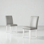 Upholstery Dining Chair Set - Silver and White