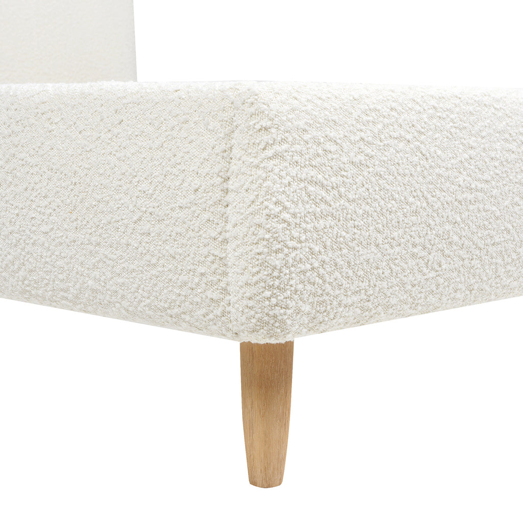 Roman Curved Headboard Upholstered Platform Bed, Queen