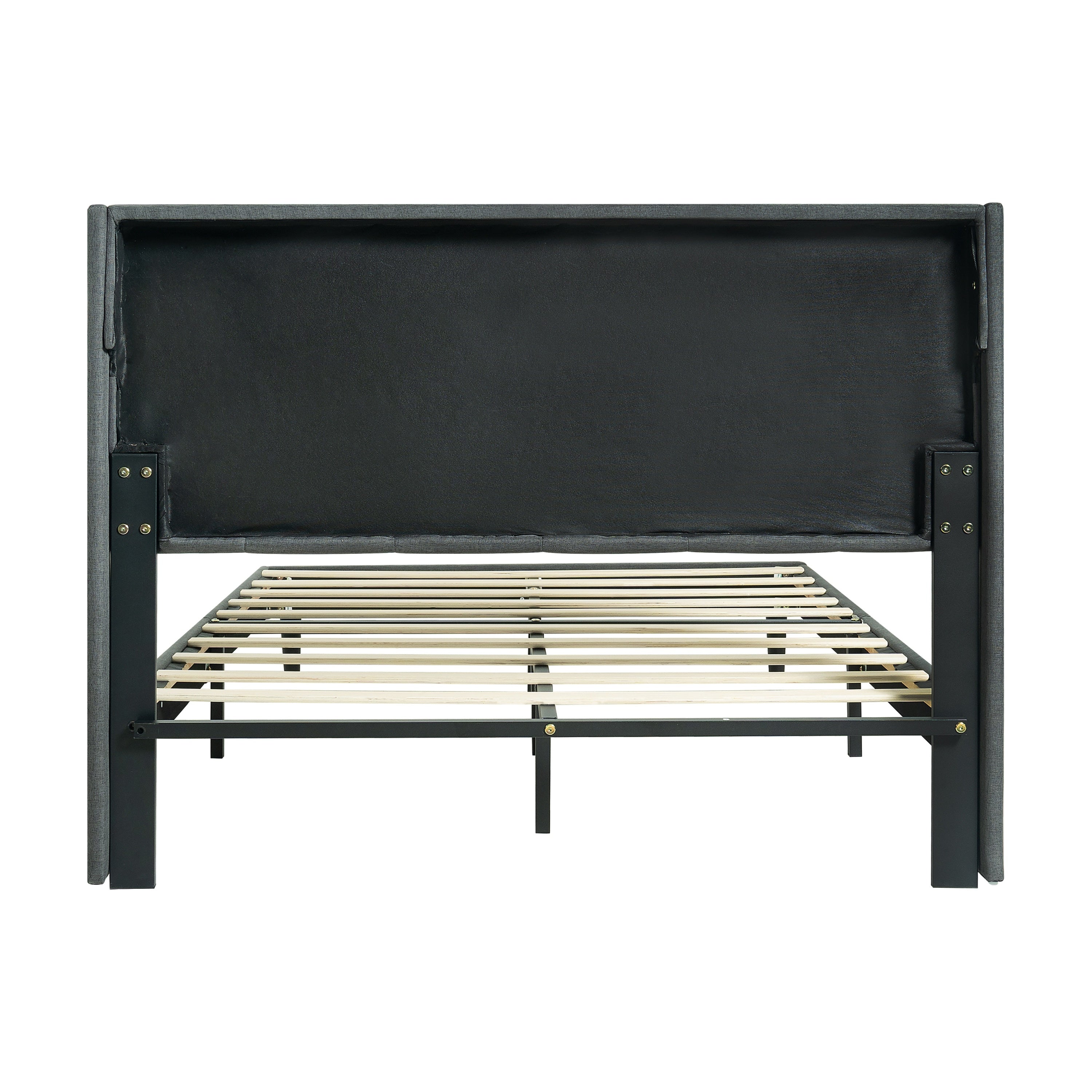 Modern Queen Size Upholstered Platform Bed Frame