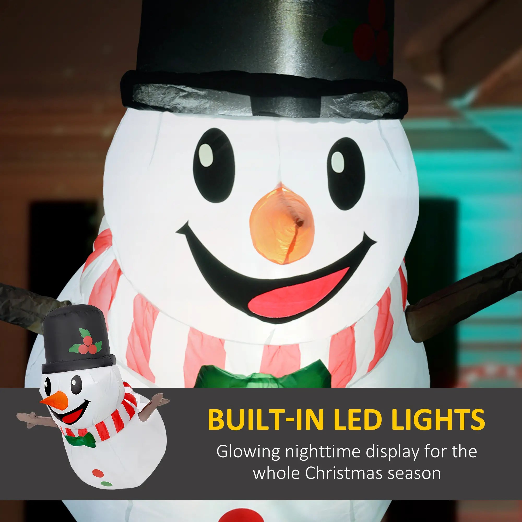 3.4' Blow-Up Outdoor Christmas Display Inflatable Hanging Snowman
