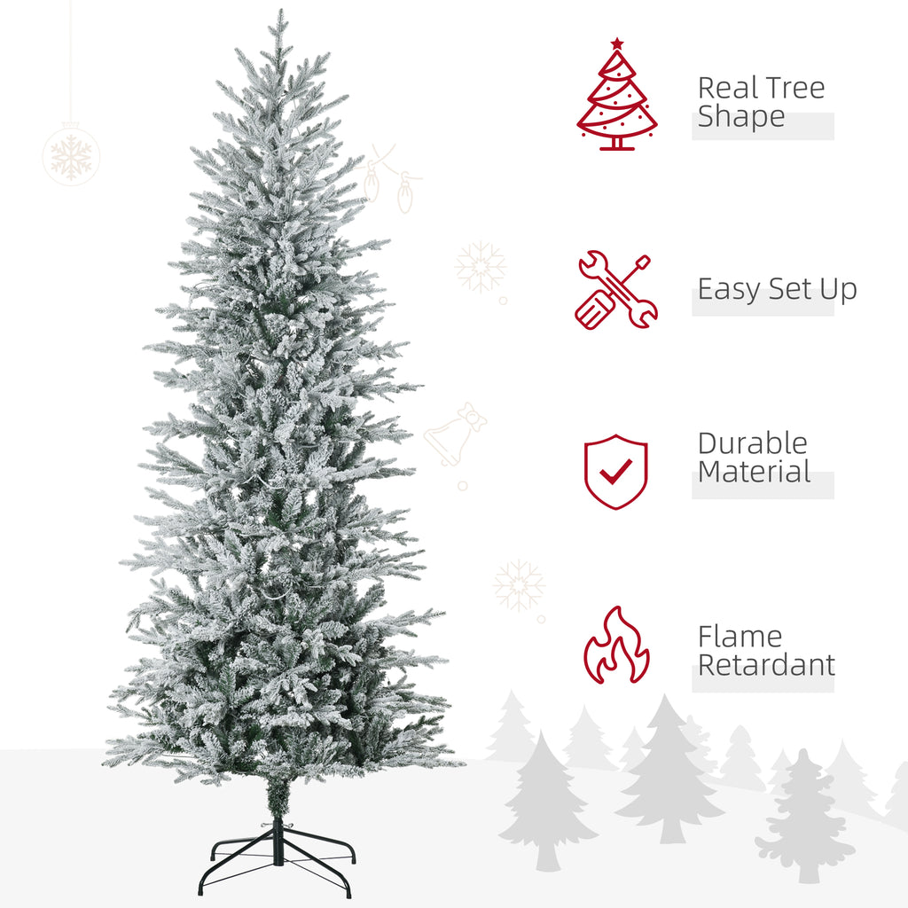 HOMCOM 7.5ft Tall Prelit Artificial Christmas Tree