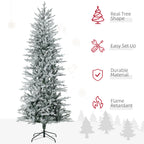 HOMCOM 7.5ft Tall Prelit Artificial Christmas Tree