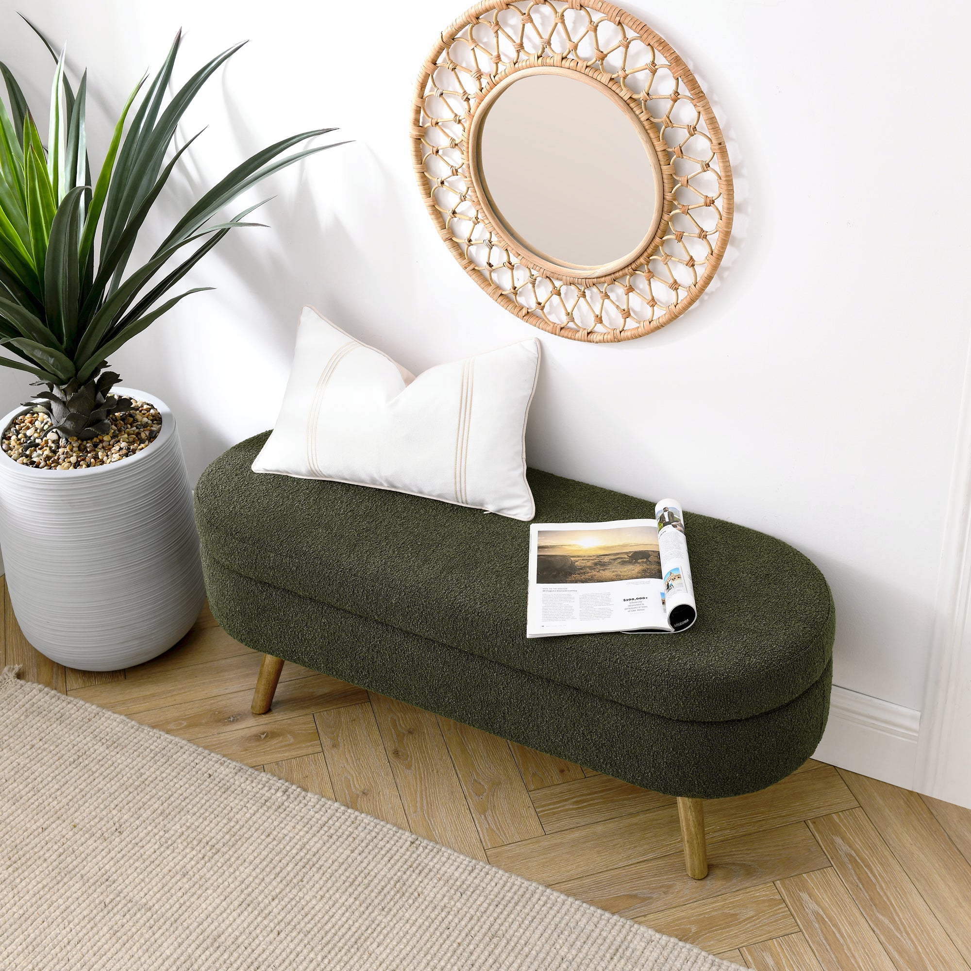 Ottoman Oval Storage Bench