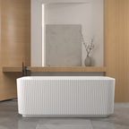 59" Rectangle Linear Acrylic Freestanding Bathtub