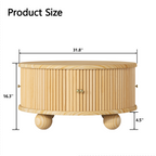 Round Fluted Coffee Table with Storage