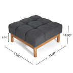 Modern Upholstered Deep Biscuit-style Tufted Ottoman