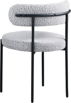 Contemporary Dining Chair Set of 2, Boucle Fabric Upholstered Kitchen Chair