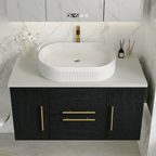 39.4 In Modern Floating Bathroom Vanity With Ceramic Sink