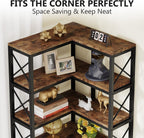 79.53" Tall 7-Tier Large Corner Bookshelf