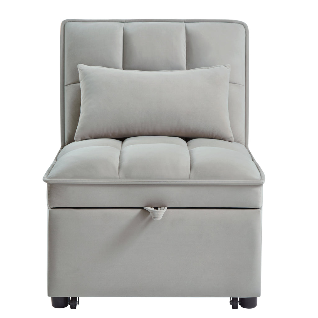 4 In1 Multi-Function Single Sofa Bed with Storage Pockets