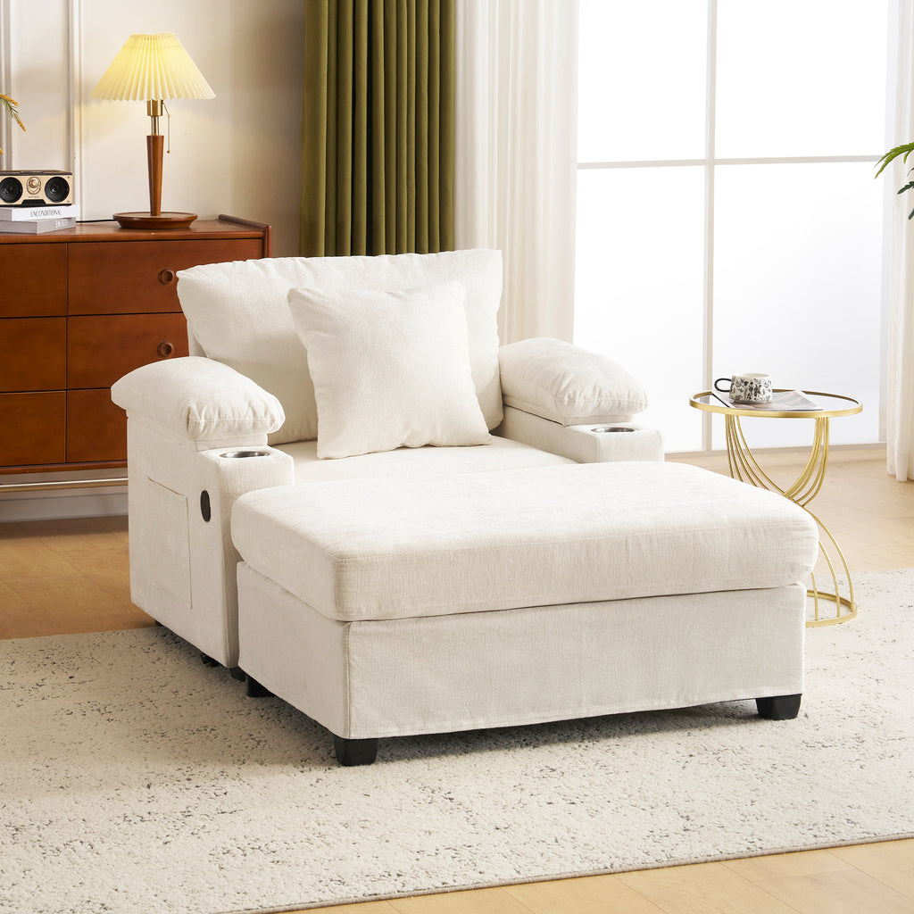 Ergonomic Oversized Chair with Ottoman