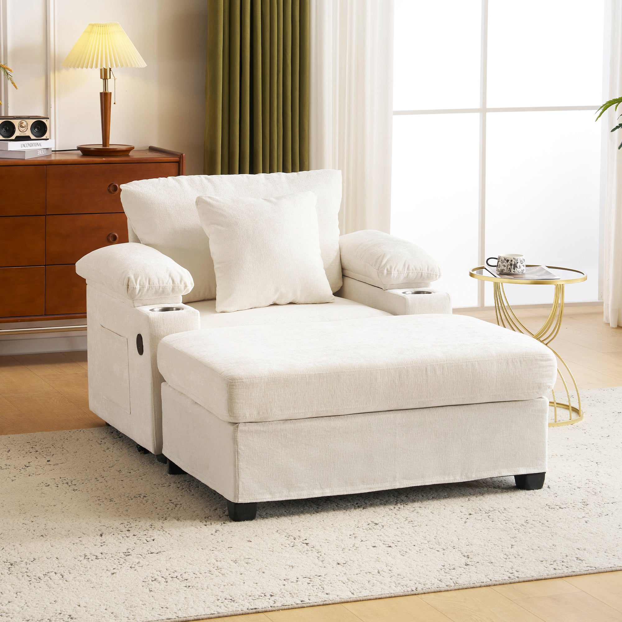 Ergonomic Oversized Chair with Ottoman
