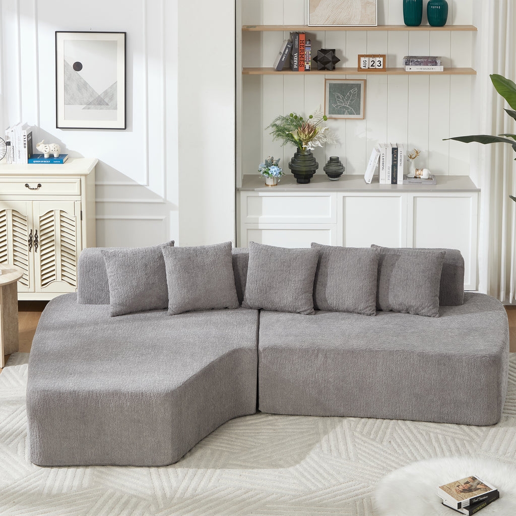 Compression Sectional Couch with Comfy Chaise