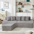 Compression Sectional Couch with Comfy Chaise