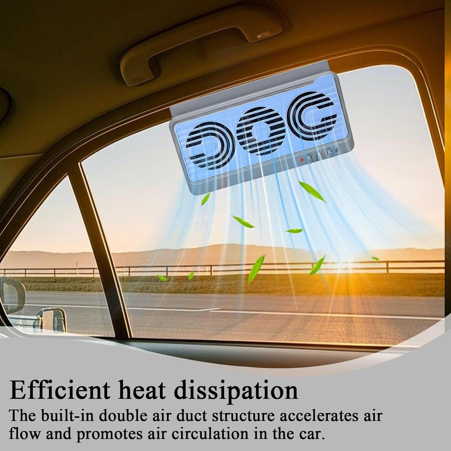 Solar Car Window Fan Dual Duct Air Vent 5W Panel