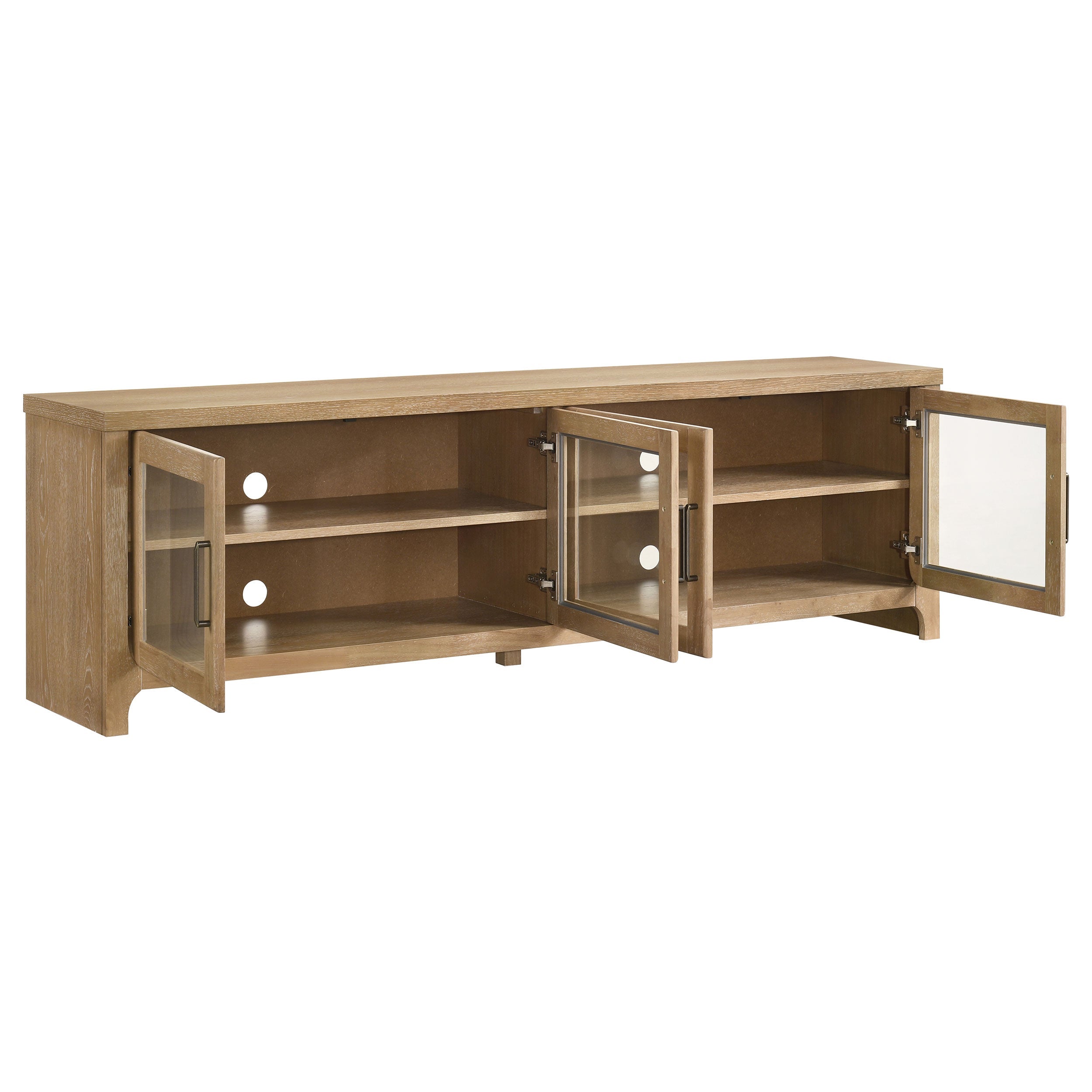 Brenham 79-inch 4-door TV Stand Media Console Washed Oak-