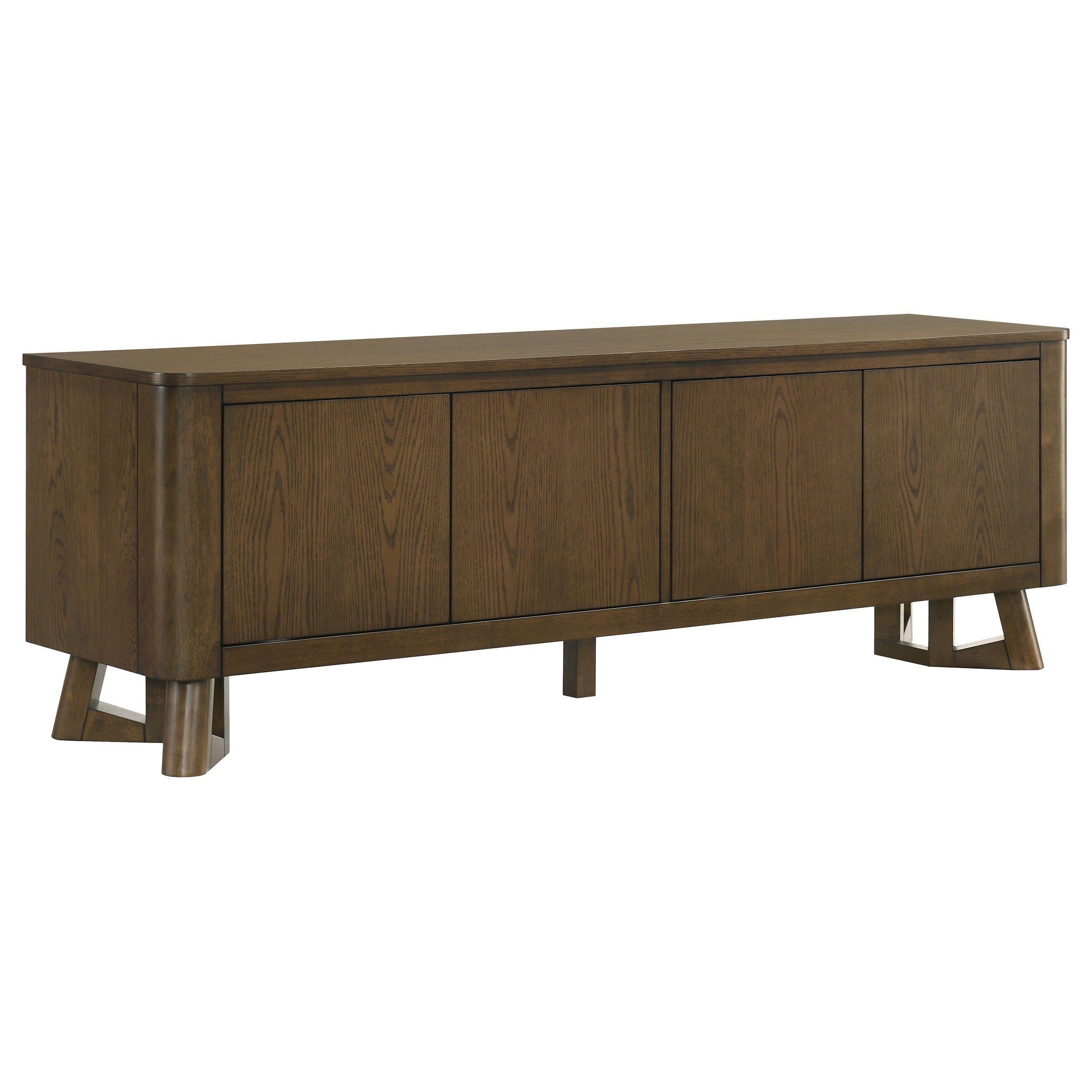Trotter 71-inch 4-Door Wood TV Stand Media Console Brown-