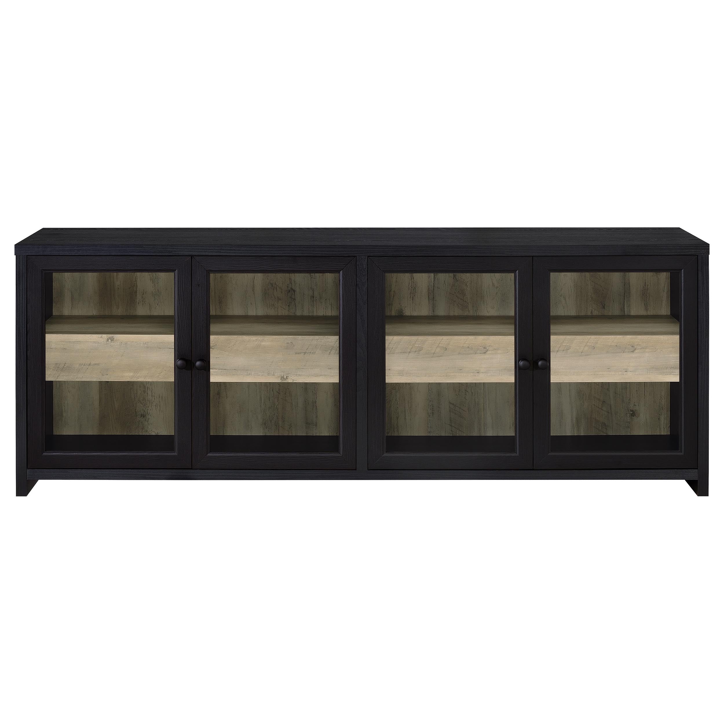 Denison 79-inch 4-door TV Stand Media Console Black-