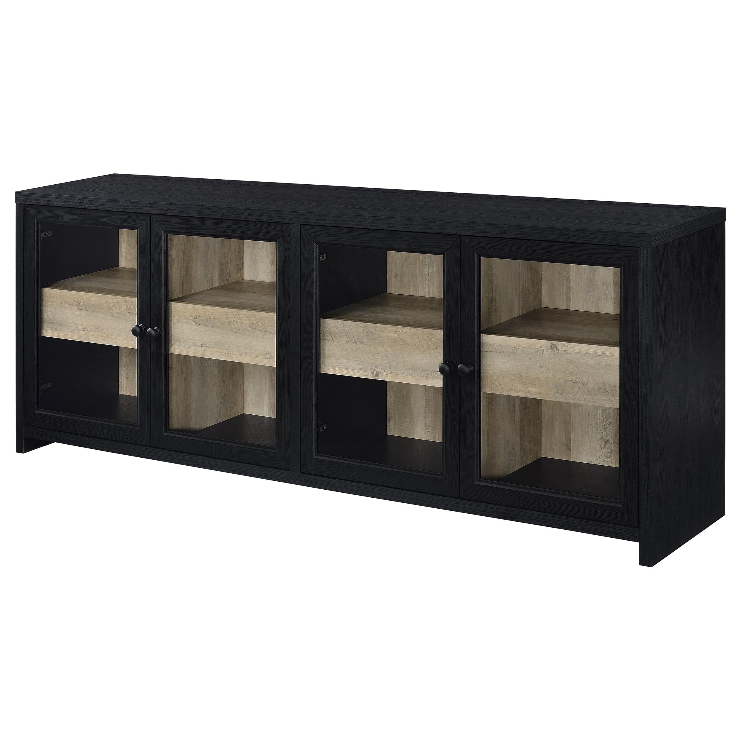 Denison 79-inch 4-door TV Stand Media Console Black-