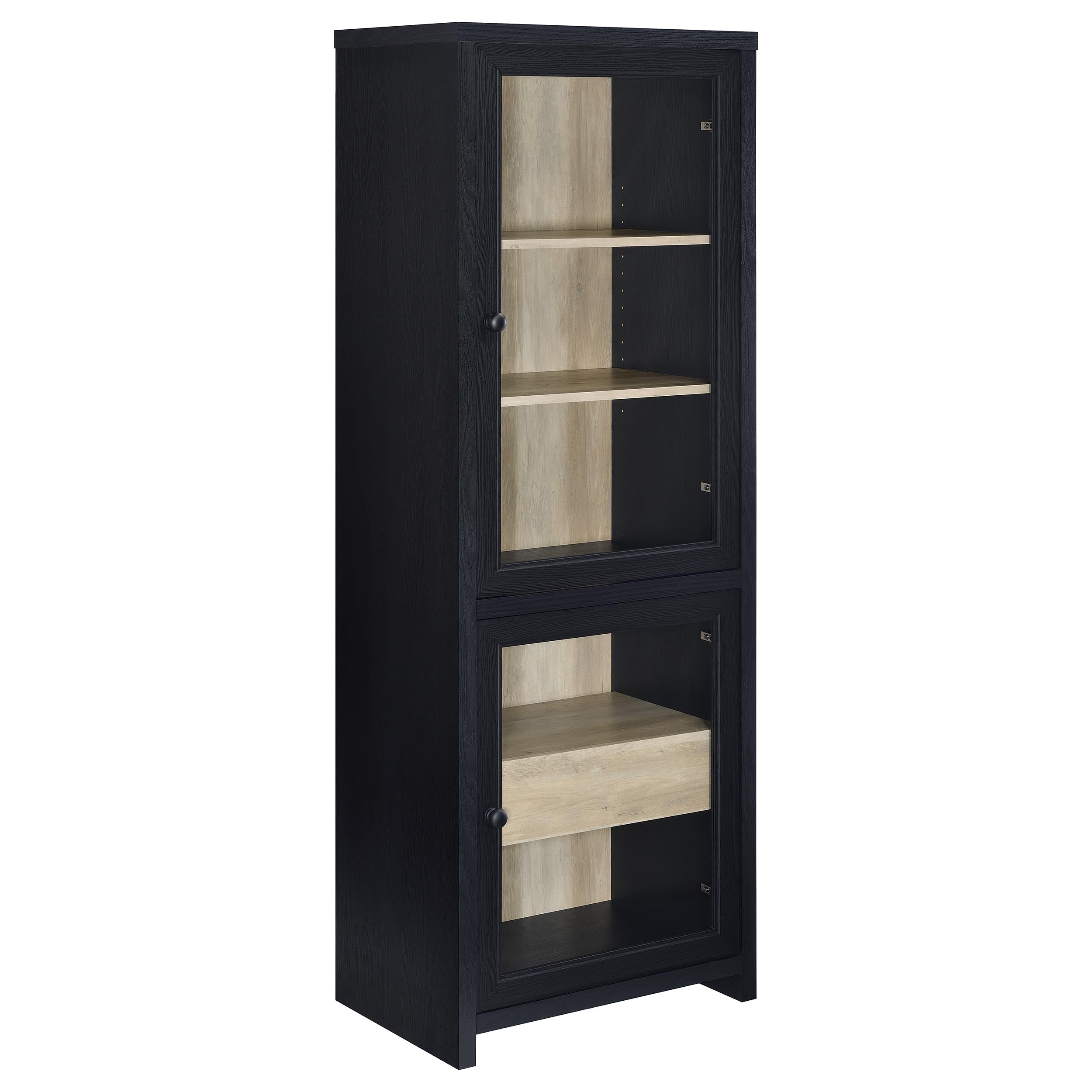 Denison 67-inch 2-door Media Tower Storage Cabinet Black-
