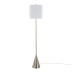 64" Contemporary Metal Floor Lamp in Brushed Nickel