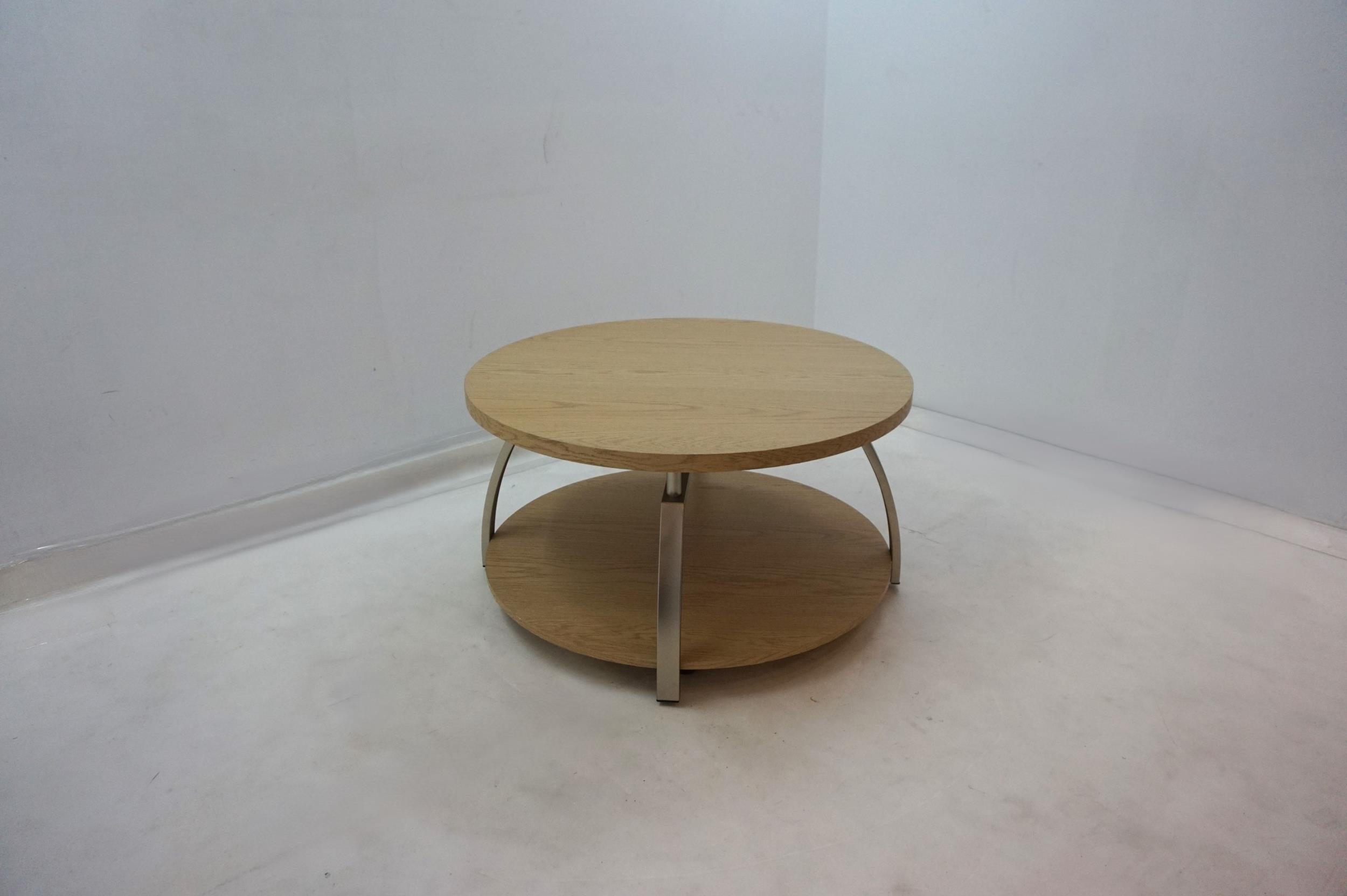 Dacre Round Engineered Wood Top Coffee Table Greige-