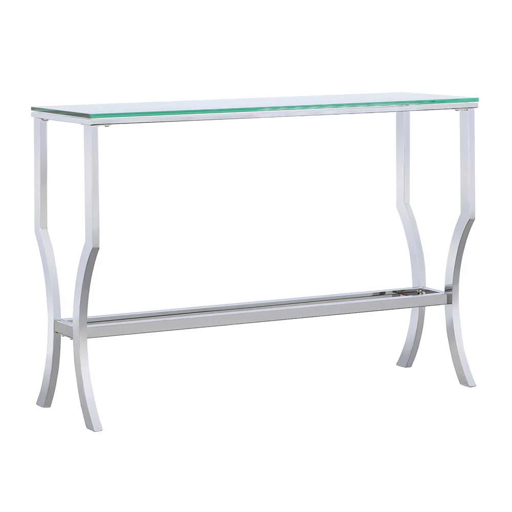 Saide Rectangular Glass Top Entryway Console Table Chrome-CoasterEssence