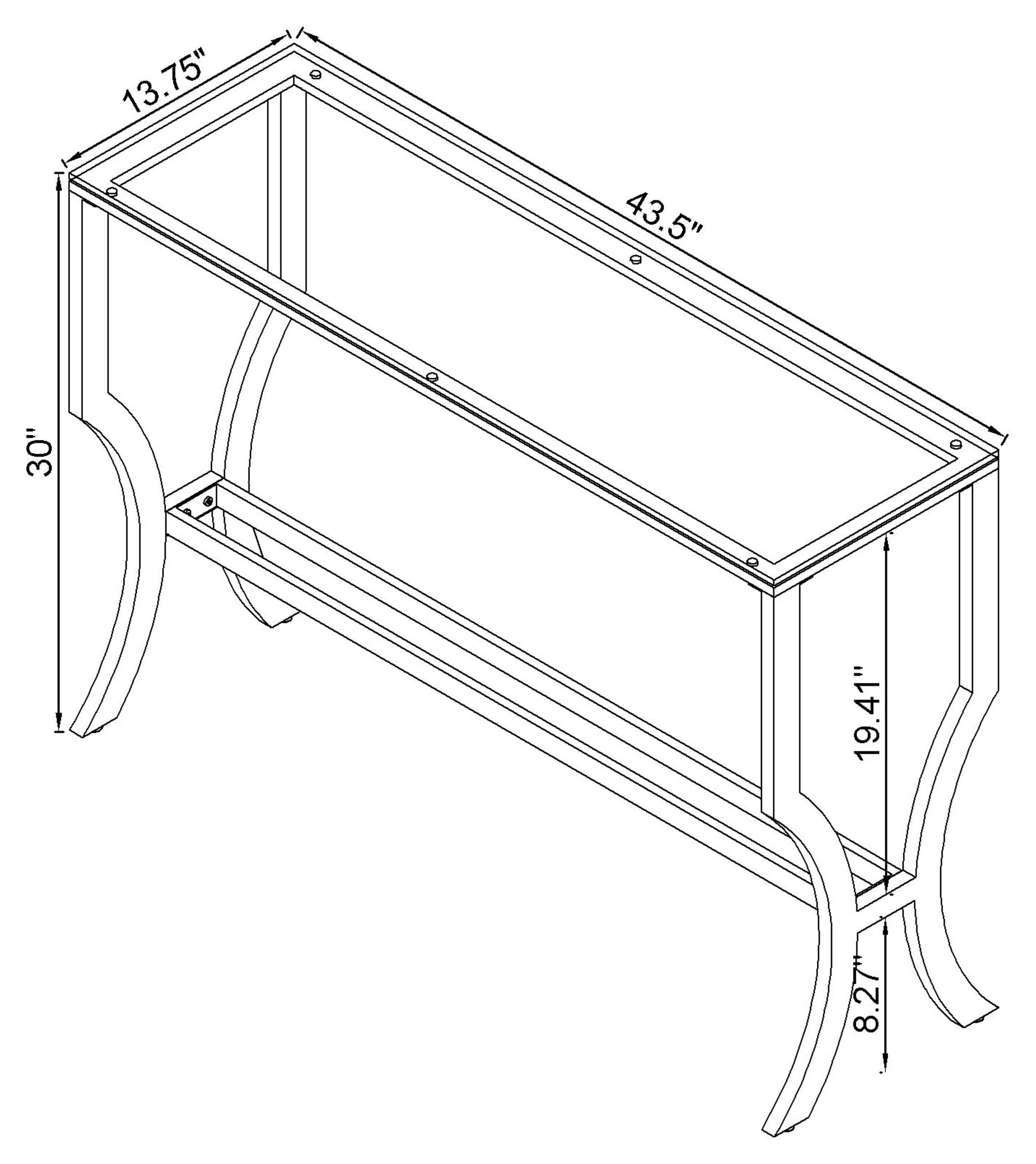 Saide Rectangular Glass Top Entryway Console Table Chrome-CoasterEssence