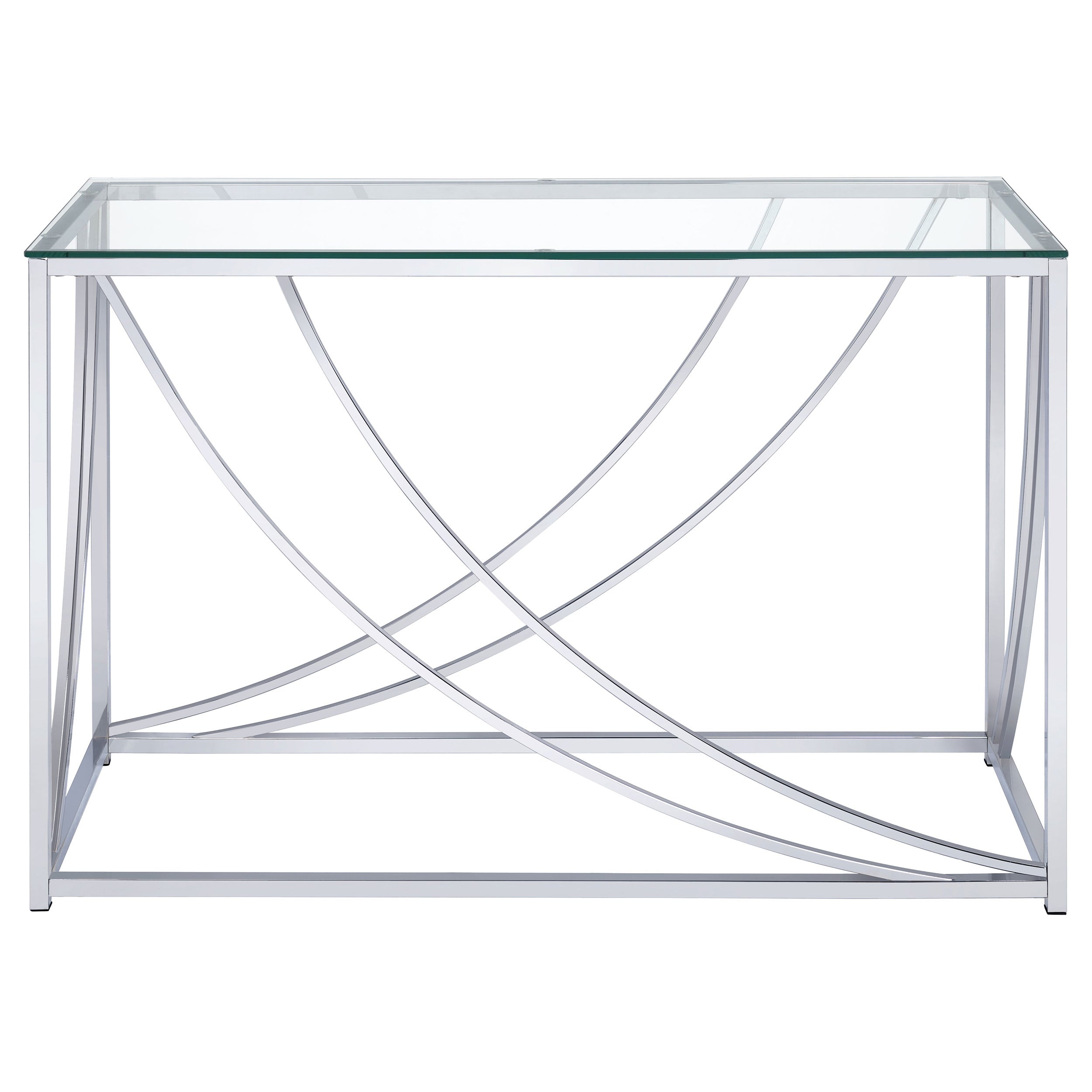 Lille Glass Top Entryway Console Table Accents Chrome-CoasterEssence
