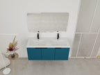 48" Wall Mounted Bathroom Vanity with Resin Double Sink