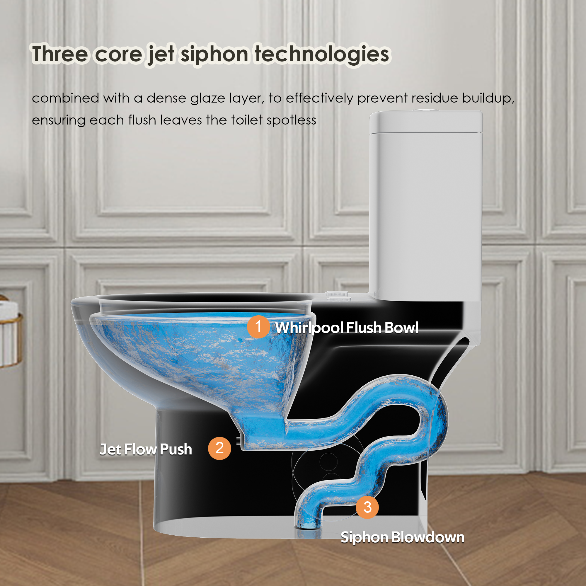 Tornado Flush One-Piece Toilet Elongated